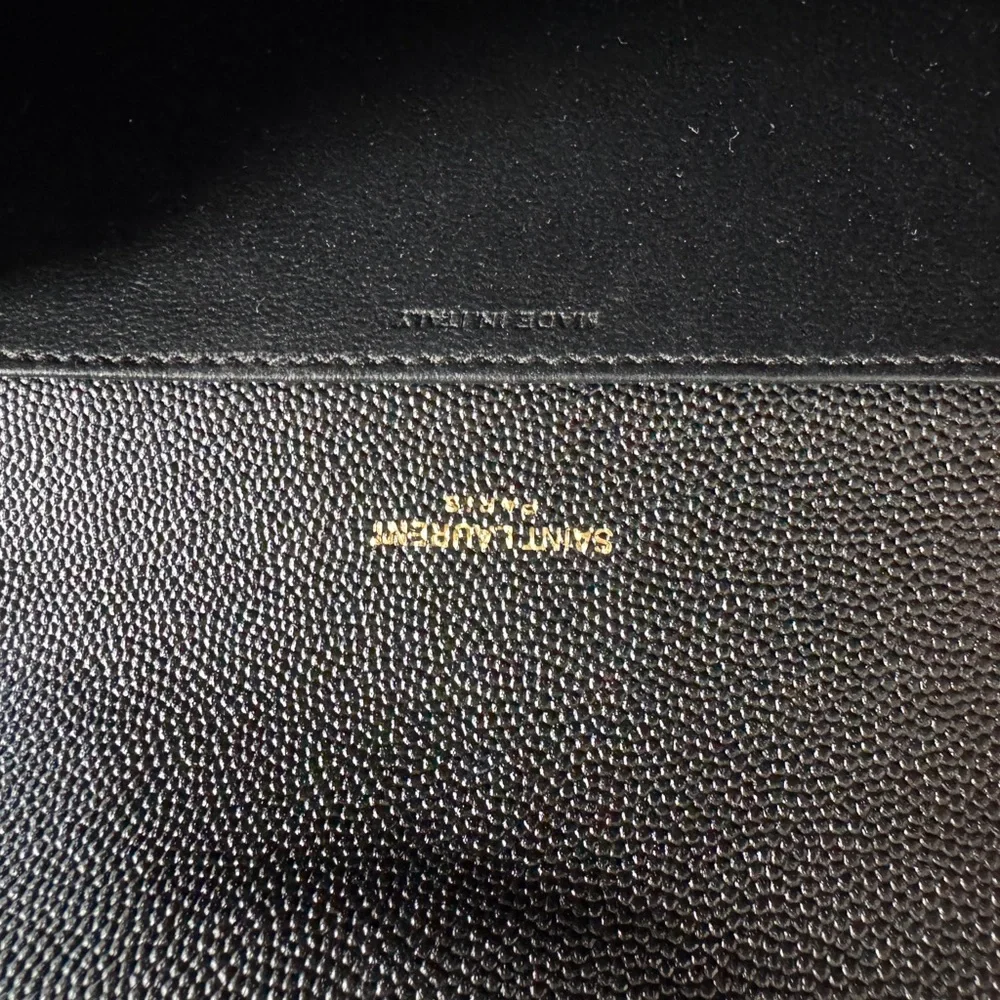SAINT LAURENT Uptown Chain Wallet in Grain De Poudre Embossed Leather - Picture 8 of 14